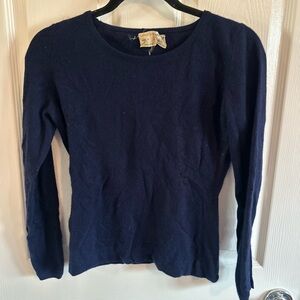 Ballantyne Navy Blue Women's Cashmere Vintage Sweater